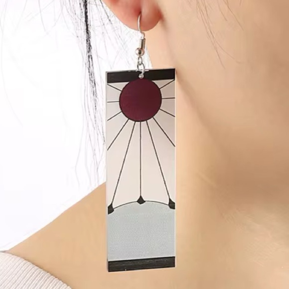 Kamado Tanjiro’s Hanafuda Earrings | Demon Slayer: Kimetsu no Yaiba Acrylic